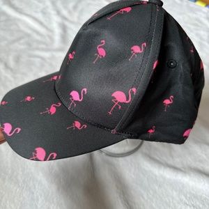 Hat black flamingo
